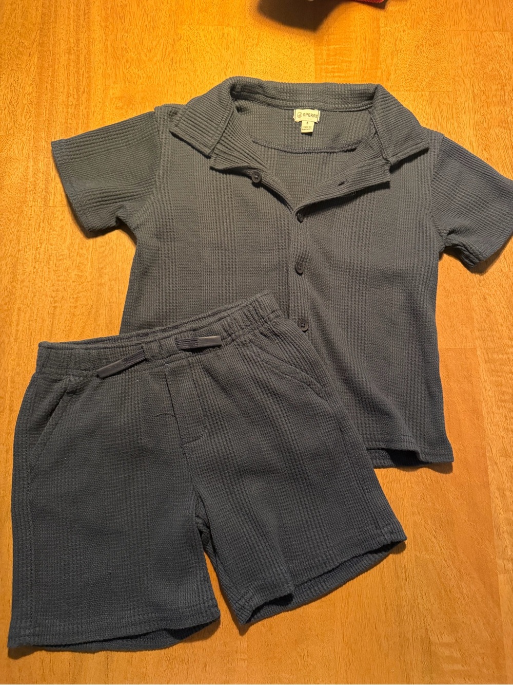 Sperry Kids Waffle Knit Short matching Set - Navy Blue NWOT